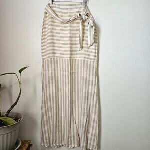 EUC DESIGNER EDMILLY STRIPED MAXI SKIRT SLIT SIDE SIZE M